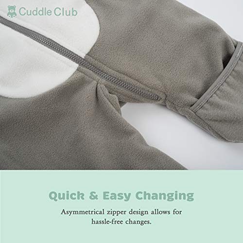 Cuddle Club Mono Polar Bebé para Recién Nacidos a Niños 4 Años - Pijamas Infantiles Chaqueta de Invierno Abrigo Polar Niño Mono de Niños - AstronautOrange12-18m