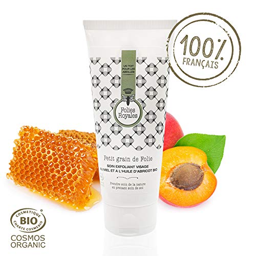 Cuidado Exfoliante Facial Bio con miel y con aceite de albaricoque (Bio 100 ml – Exfoliante de piel dulce sin celdas muertas – orgánico, Natural y certificado ECOCERT Cosmos – fabricado en Francia