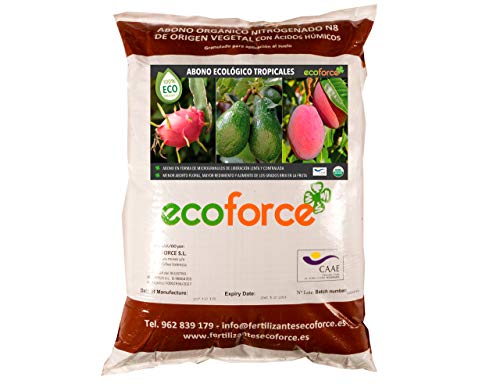 CULTIVERS Abono - Fertilizante ecológico de 25 kg para Plantas y árboles Tropicales para Aguacate, Mango, Litchi, Pitahaya, Papaya y Guayaba. 100% Natural