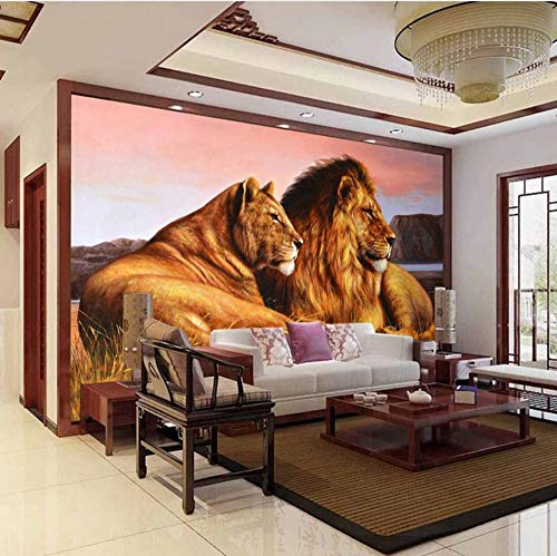 Custom Photo Wallpaper African Prairie Lion Sala De Estar Dormitorio Fondo Papel De Pared Decoración Pintura Animales Mural De Parede 3D (W)250x(H)175cm