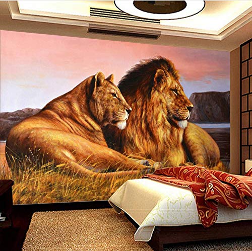 Custom Photo Wallpaper African Prairie Lion Sala De Estar Dormitorio Fondo Papel De Pared Decoración Pintura Animales Mural De Parede 3D (W)250x(H)175cm