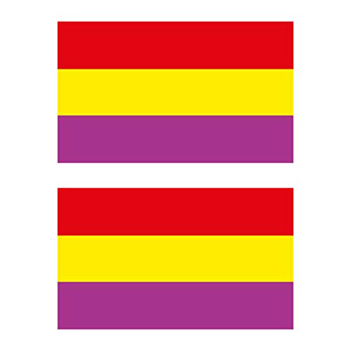Custom Vinyl Bandera de España Civil 2 nd República Española 3"(75 mm) Vinilo Parachoques Pegatinas, calcomanías x2