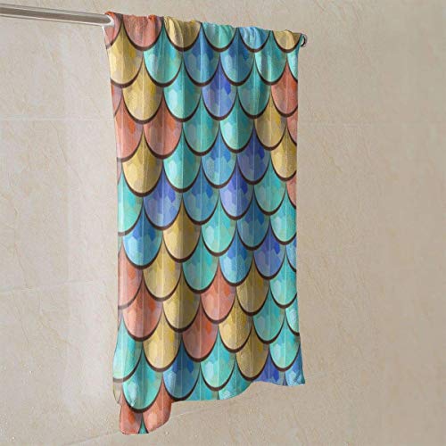 cvbnch Toallas Colorful River Fish Scales Microfiber Hand Towels Men Women Highly Absorbent Soft Luxury Towel Washcloths for Bathroom Pool Swim Gym Kitchen Beach