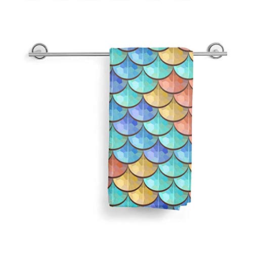 cvbnch Toallas Colorful River Fish Scales Microfiber Hand Towels Men Women Highly Absorbent Soft Luxury Towel Washcloths for Bathroom Pool Swim Gym Kitchen Beach