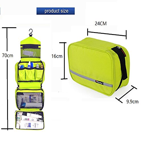CYBERNOVA Plegable Multifuncional Cosmético Organizadores de Viaje Travel Toiletry Bag La bolsa de aseo Lave La Bolsa Impermeable Bolsa De Aseo Cosmeticos (amarillo verde)