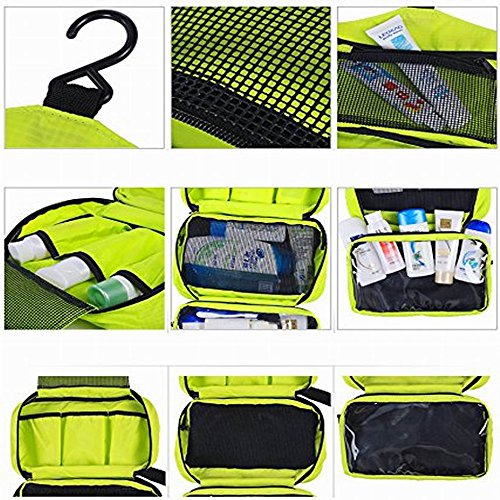 CYBERNOVA Plegable Multifuncional Cosmético Organizadores de Viaje Travel Toiletry Bag La bolsa de aseo Lave La Bolsa Impermeable Bolsa De Aseo Cosmeticos (amarillo verde)