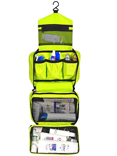 CYBERNOVA Plegable Multifuncional Cosmético Organizadores de Viaje Travel Toiletry Bag La bolsa de aseo Lave La Bolsa Impermeable Bolsa De Aseo Cosmeticos (amarillo verde)