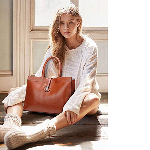 Czemo Bolsos de Mujer Bolsos de Hombro de Piel Bolso Tote Grande Bolso Bandolera de Cuero Retro Vintage Bolsa de la Compra