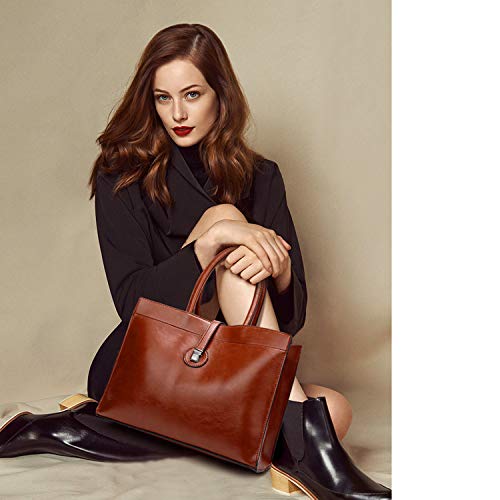 Czemo Bolsos de Mujer Bolsos de Hombro de Piel Bolso Tote Grande Bolso Bandolera de Cuero Retro Vintage Bolsa de la Compra