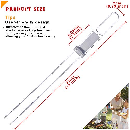 Dailyart Brochetas para Barbacoa Brochetas para Asar de Acero Varilla 6 Piezas