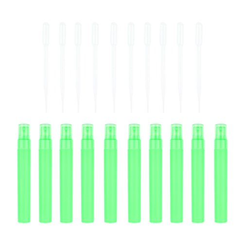 dailymall 10 Piezas De Perfume De Perfume Recargable Portátil Mini Botella De Spray Vacía Para Después Del Afeitado Con Ventosas De 10 Piezas - Verde, tal como se describe