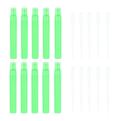 dailymall 10 Piezas De Perfume De Perfume Recargable Portátil Mini Botella De Spray Vacía Para Después Del Afeitado Con Ventosas De 10 Piezas - Verde, tal como se describe