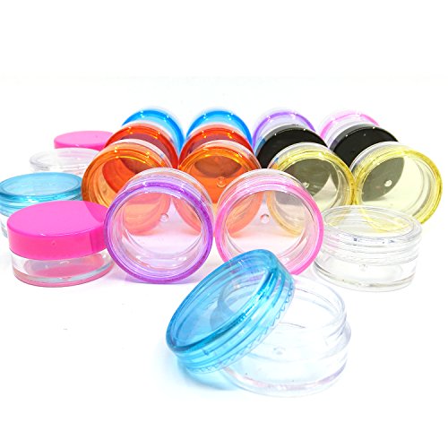 dancepandas Bote de Plástico Tarro Vacío Contenedor de Cosmético, 20 Piezas Cosméticos Bote para Almacenaje de Maquillaje Cremas Muestras(5g,10 Colores)