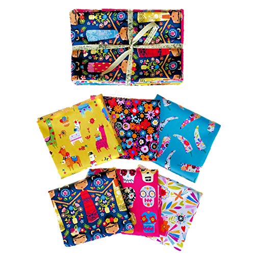 Dashwood Studio Fiesta - Paquete de abalorios de tela, rollos de gelatina, pasteles de capa y paquetes de grasa (50 cm x 55 cm) x 6 tejidos)