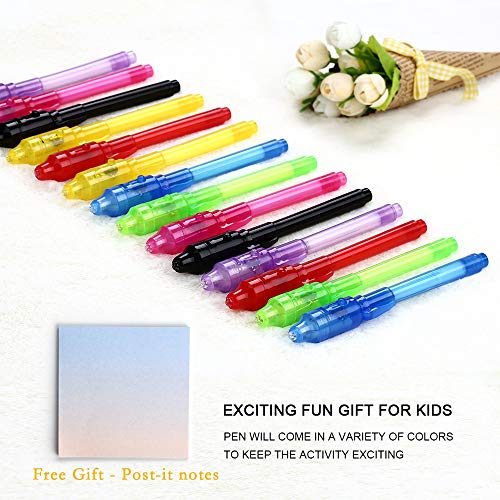 DazSpirit 14Piezas boligrafo de Tinta Invisible Y mágico de luz UV para mensajes secretos y fiestas Noticias Regalos Sencillas mágicas