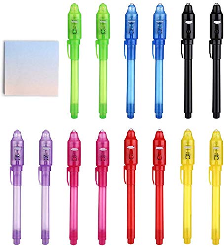 DazSpirit 14Piezas boligrafo de Tinta Invisible Y mágico de luz UV para mensajes secretos y fiestas Noticias Regalos Sencillas mágicas