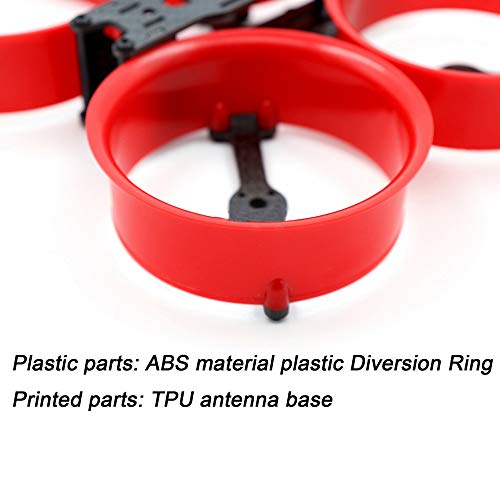 Dcolor 149Mm 3-Pulgada Culvert Crossing Aircraft FPV Fotografía Aérea Interior UAV Kit de Marco de Evitación de Colisión Resistente una Caídas de 4 Ejes (Rojo)