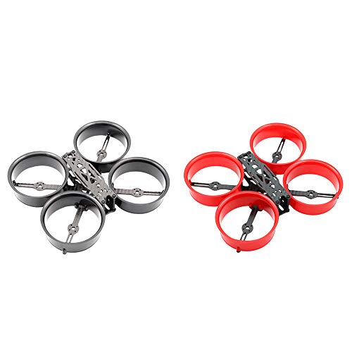 Dcolor 149Mm 3-Pulgada Culvert Crossing Aircraft FPV Fotografía Aérea Interior UAV Kit de Marco de Evitación de Colisión Resistente una Caídas de 4 Ejes (Rojo)