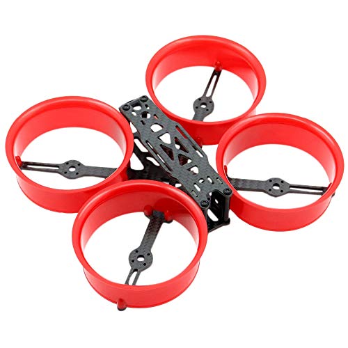 Dcolor 149Mm 3-Pulgada Culvert Crossing Aircraft FPV Fotografía Aérea Interior UAV Kit de Marco de Evitación de Colisión Resistente una Caídas de 4 Ejes (Rojo)