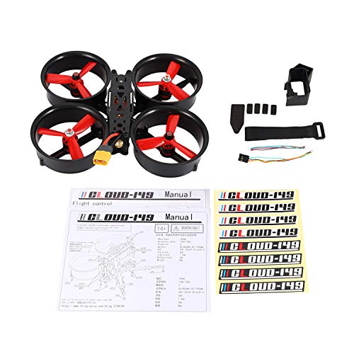 Dcolor 149Mm de 3 Pulgadas de Fibra de Carbono de Alcantarilla una TravéS de Aeronaves FPV FotografíA AéRea Interior UAV Marco de 4 Ejes AnticolisióN y AnticolisióN PNP (Negro)