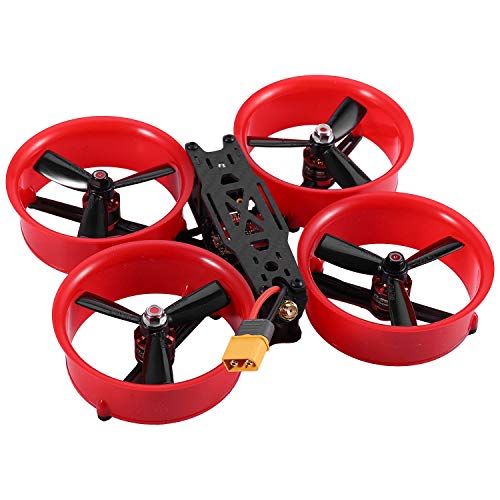 Dcolor 149Mm Fibra de Carbono de Alcantarilla de 3 Pulgadas una TravéS de Aeronaves FPV FotografíA AéRea Interior UAV Marco de 4 Ejes AnticolisióN y AnticolisióN PNP (Rojo)