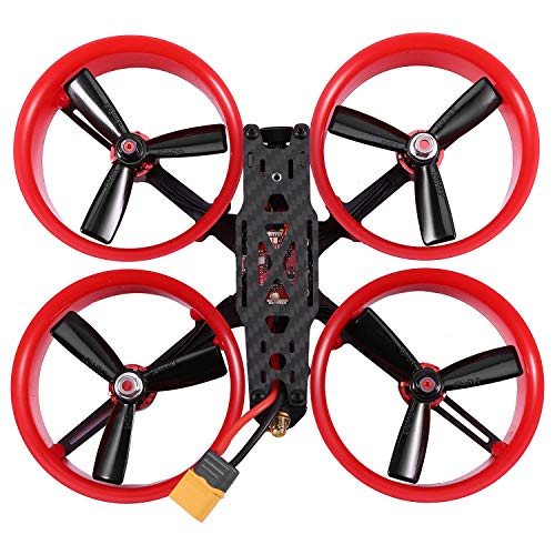 Dcolor 149Mm Fibra de Carbono de Alcantarilla de 3 Pulgadas una TravéS de Aeronaves FPV FotografíA AéRea Interior UAV Marco de 4 Ejes AnticolisióN y AnticolisióN PNP (Rojo)