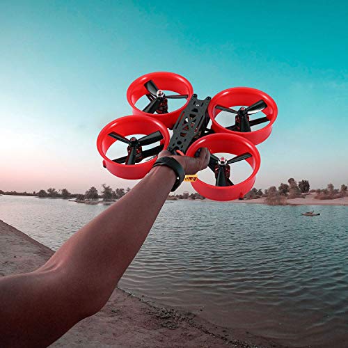 Dcolor 149Mm Fibra de Carbono de Alcantarilla de 3 Pulgadas una TravéS de Aeronaves FPV FotografíA AéRea Interior UAV Marco de 4 Ejes AnticolisióN y AnticolisióN PNP (Rojo)
