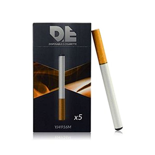 DE - desechable E-cigarrillo (5 unidades por paquete) al gusto del tabaco 500 inhalaciones cada una con batería de 280mAh y el volumen de vapor elevada ((sin nicotina y sin tabaco)