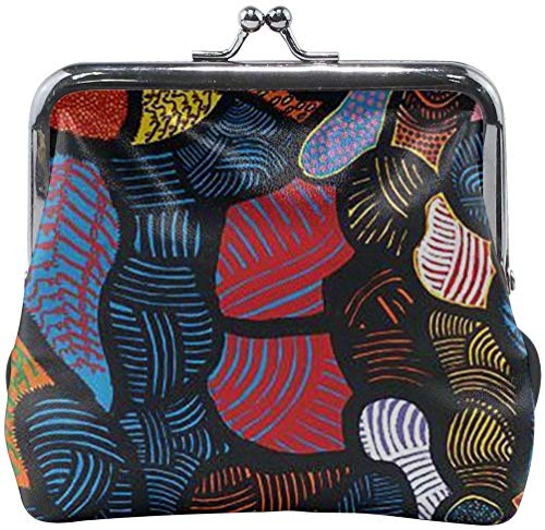 De Li Sheng Carteras Avant Garde Art Puzzle Women Buckle Lock Leather Change Purses