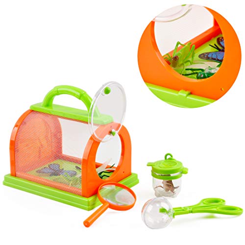deAO Juego de Exploración Conjunto de Aventurero Incluye Mochila, Kit Atrapa Insectos y Accesorios Actividad Infantil de Ciencias Naturales (26 Piezas)