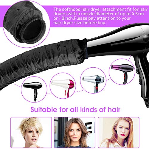 Decareta Casco para Secar el Pelo, Gorro Secador de Pelo de Viaje Capucha Casco Secador de cabello térmico Diámetro de la tapa 3.5-4.5 cm Secador de cabello para cabello rizado Conjunto de 6 piezas