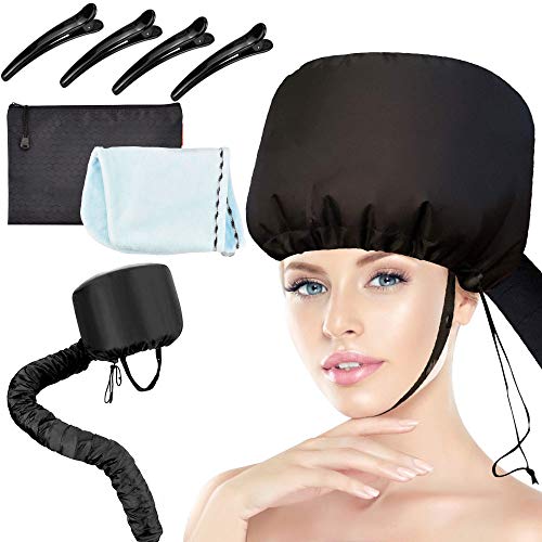 Decareta Casco para Secar el Pelo, Gorro Secador de Pelo de Viaje Capucha Casco Secador de cabello térmico Diámetro de la tapa 3.5-4.5 cm Secador de cabello para cabello rizado Conjunto de 6 piezas