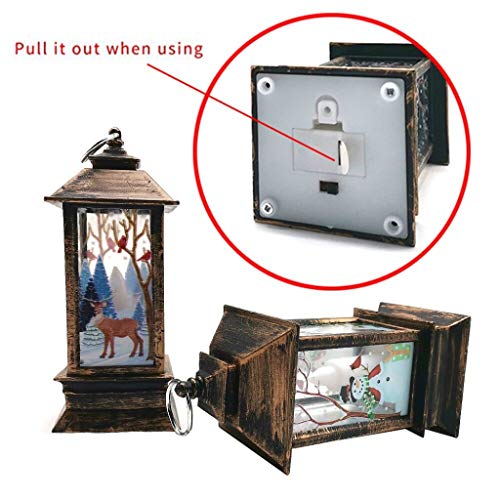 Decoraciones navideñas, 2 piezas de luces decorativas navideñas, muñeco de nieve navideño con reno con velas LED para té, velas sin fuego, lámpara para decoración navideña en exteriores e interiores