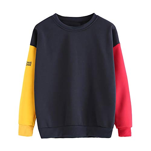 DEELIN La Mujer De Moda Casual Personalidad De Color SóLido De Play Game ImpresióN De Manga Larga Cuello Redondo SuéTer con Capucha Sudadera con Capucha Camisa De Jersey (L, Rojo)