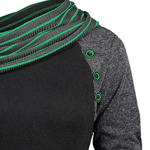 DEELIN SuéTer De Manga Larga De Las Mujeres De Gran TamañO, 2018 La Personalidad De Cuello Colgado De Manga Larga Rayas Jersey BotóN Camisa Tops