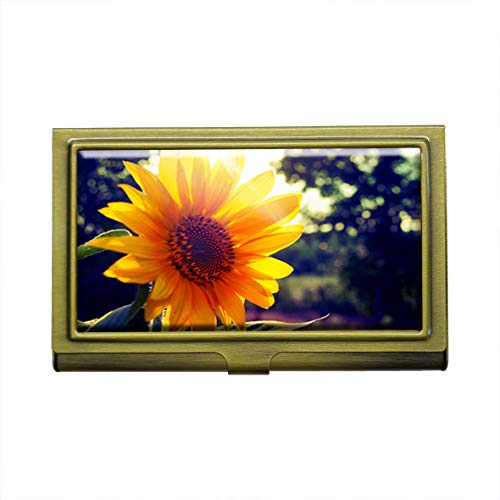 Deep Field Flowers Macro Nature - Tarjetero de acero inoxidable para tarjetas de visita, color bronce