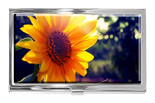 Deep Field Flowers Macro Nature - Tarjetero de acero inoxidable para tarjetas de visita, personalizable