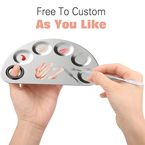 Deer Platz Paletas Mezcla Maquillaje, Paletas Maquillaje Profesional Acero Inoxidable, para Cosméticos y Diseño Uñas