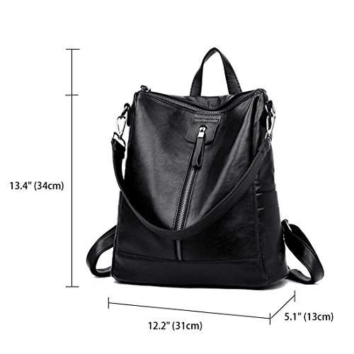 DEERWORD Para mujer Bolsos mochila Bolsos bandolera Carteras de mano Mochila escolar Bolsa para portátil Cuero Fekete