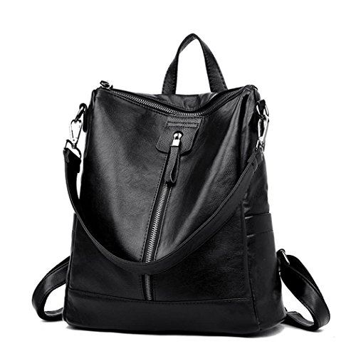 DEERWORD Para mujer Bolsos mochila Bolsos bandolera Carteras de mano Mochila escolar Bolsa para portátil Cuero Fekete