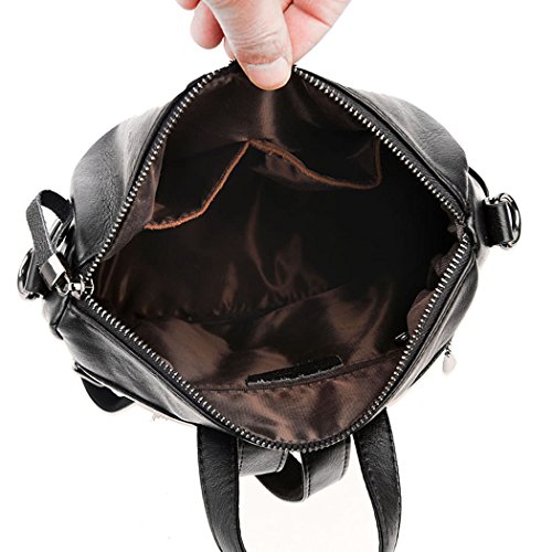 DEERWORD Para mujer Bolsos mochila Bolsos bandolera Carteras de mano Mochila escolar Bolsa para portátil Cuero Fekete