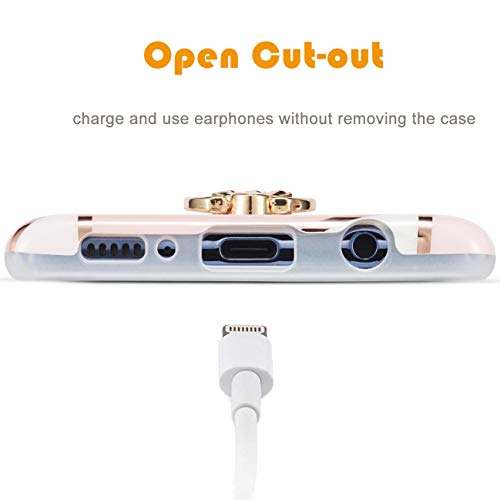 DEFBSC - Carcasa para Samsung Galaxy A51, diseño de mármol, con anillo de 360 grados, función atril, antiarañazos, a prueba de golpes, suave TPU para Samsung Galaxy A51, color rosa