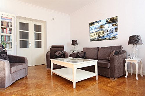 Deine bilder24. de – Mural XXL cascada en tono Water Lakes National Park Alberta Canada sobre lienzo y bastidor. La mejor calidad, hecho a mano en Alemania., lona, blau gelb weiß grün rot orange braun lavendel flieder schwarz pink rosa lila sepia beige me