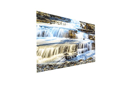 Deine bilder24. de – Mural XXL cascada en tono Water Lakes National Park Alberta Canada sobre lienzo y bastidor. La mejor calidad, hecho a mano en Alemania., lona, blau gelb weiß grün rot orange braun lavendel flieder schwarz pink rosa lila sepia beige me