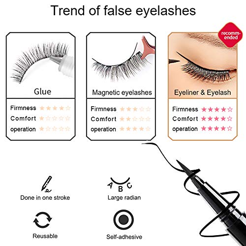 Delineador de ojos mágico, OCHILIMA autoadhesivo impermeable y duradero, sin pegamento, sin magnético, rápido maquillaje líquido delineador de ojos de larga duración mágico negro