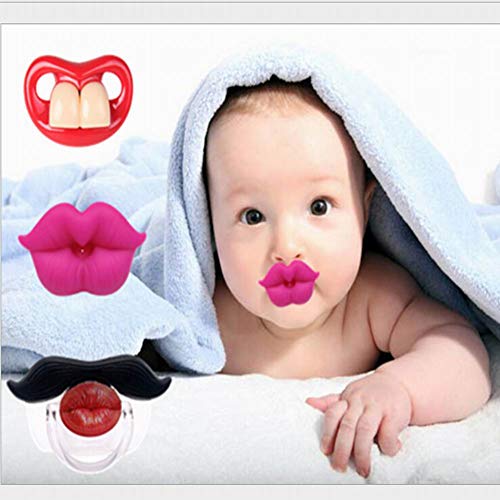 Delleu Divertidos chupetes Bigote bebé,Suave Silicona Lindo Chupete diseño
