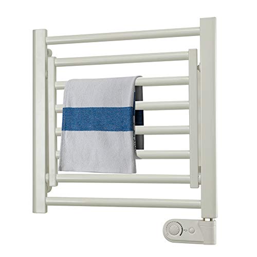DELTACALOR Radiador Toallero Eléctrico Baño Tendedero Radiador Papillon 150W - Termostato Electrónico, con Función Tendedero 54X50 Cm. Acero, blanco.
