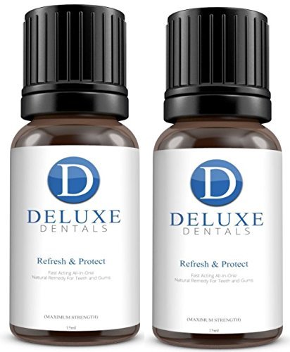 Deluxe Dentales Refresca & Protección Fuerza Maxima De Acción Rápida 100% Puro Botánico Aceites Natural Remedio para los dientes y Encías,Funciona como un Pasta de dientes,Enjuague bucal - 30ml