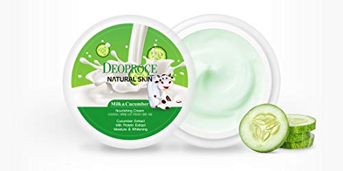 Deoproce Crema cosmética natural de leche y pepino para la piel de Corea 100 Gramos