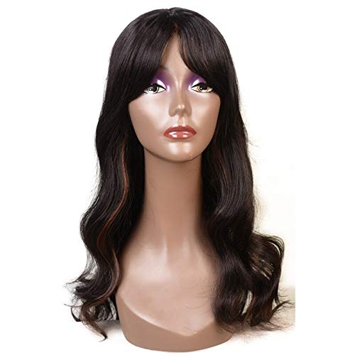 DER Bob Pelucas con Flequillo for Mujeres Fibra sintética Resistente al Calor (Stretched Length : 22inches)